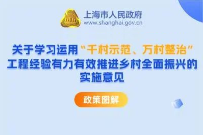 中共上海市委 上海市人民政府关于学习运用“千村示范、万村整治”工程经验有力有效推进乡村全面振兴的实施意见
